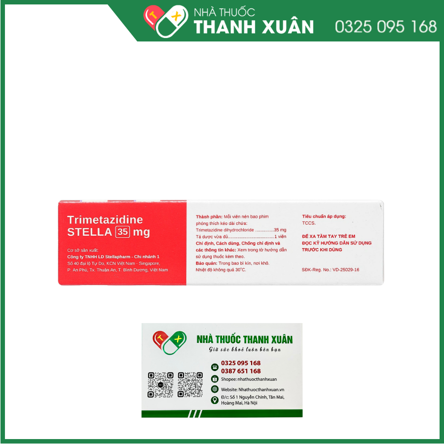 Trimetazidine Stella 35mg liệu pháp hỗ trợ điều trị triệu chứng ở những bệnh nhân đau thắt ngực ổn định